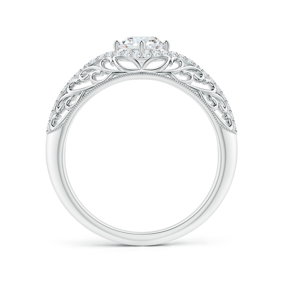 5.3mm GVS2 Vintage Inspired Diamond Filigree Engagement Ring in White Gold side-1