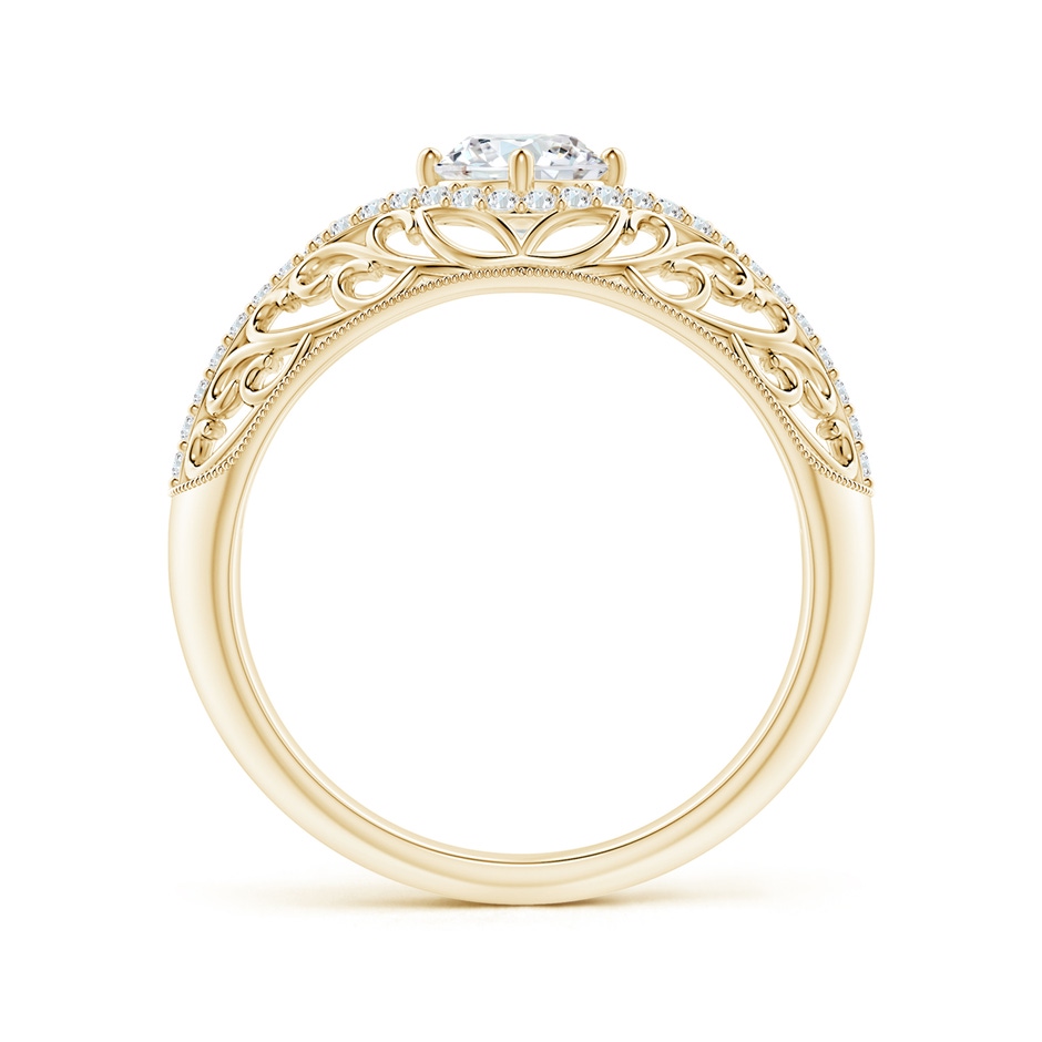 5.3mm GVS2 Vintage Inspired Diamond Filigree Engagement Ring in Yellow Gold side-1