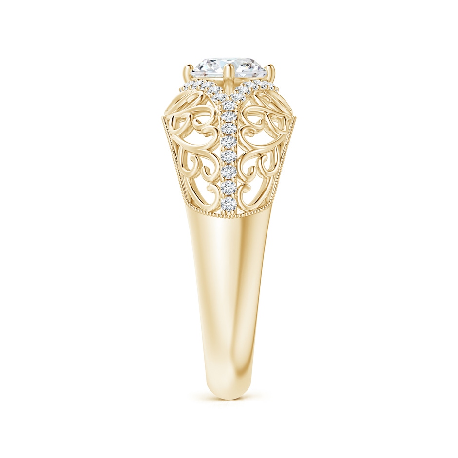 5.3mm GVS2 Vintage Inspired Diamond Filigree Engagement Ring in Yellow Gold side-2