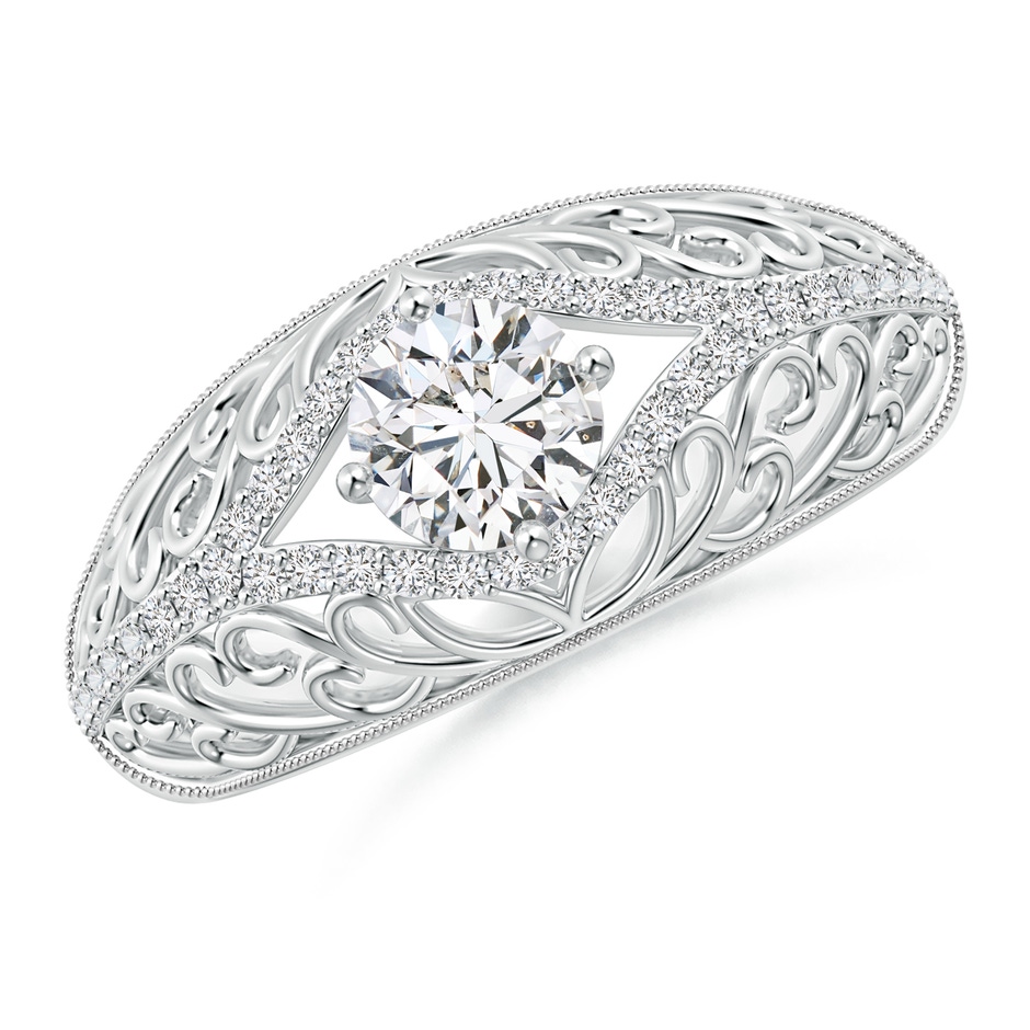 5.3mm HSI2 Vintage Inspired Diamond Filigree Engagement Ring in P950 Platinum 