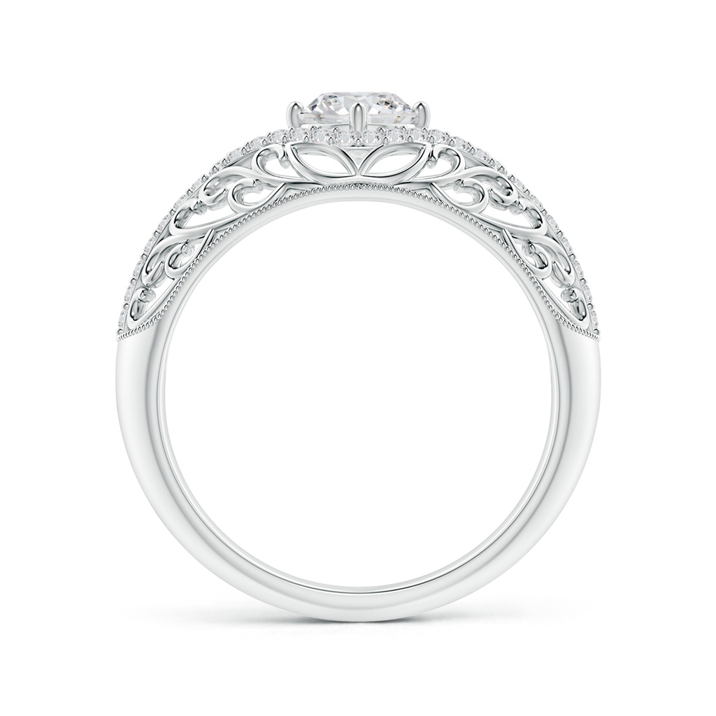 5.3mm HSI2 Vintage Inspired Diamond Filigree Engagement Ring in White Gold - side_1