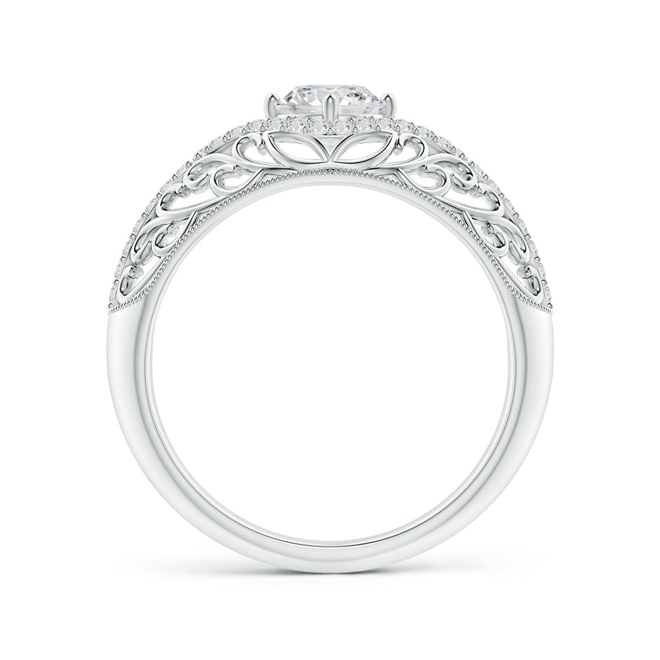 5.3mm HSI2 Vintage Inspired Diamond Filigree Engagement Ring in White Gold side-1