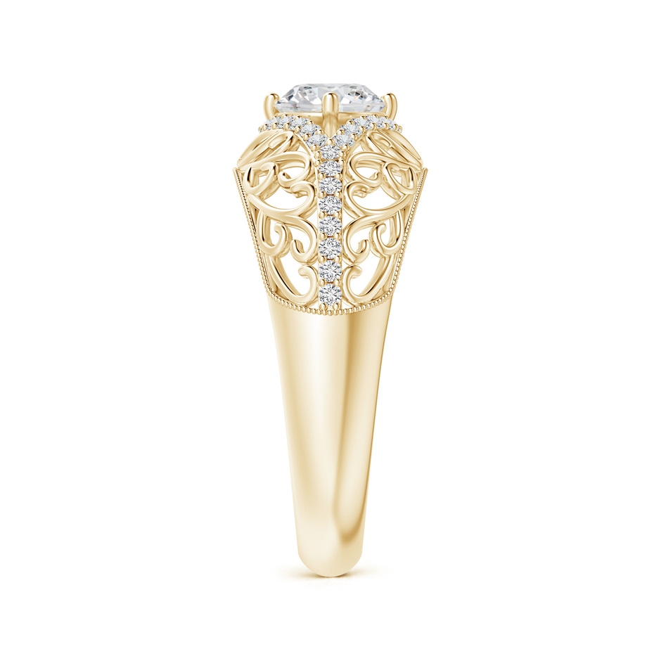 5.3mm HSI2 Vintage Inspired Diamond Filigree Engagement Ring in Yellow Gold side-2