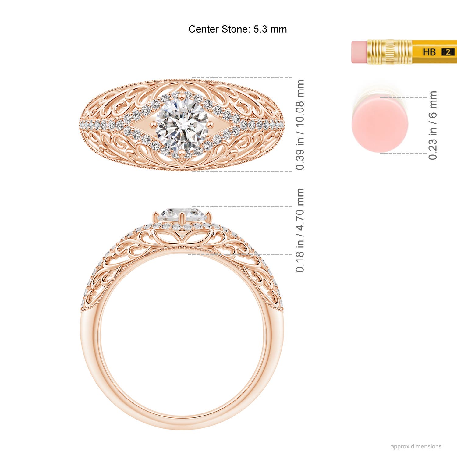 I-J, I1-I2 / 0.78 CT / 14 KT Rose Gold