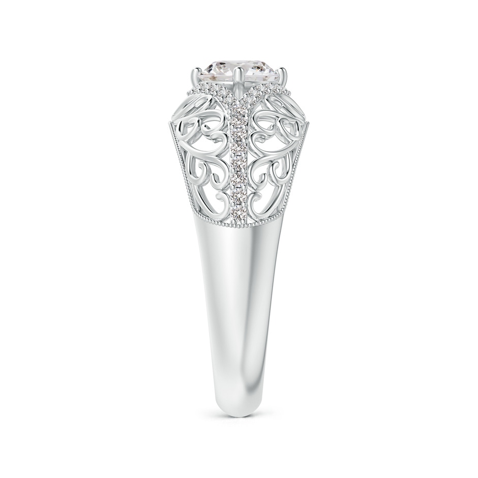 5.3mm IJI1I2 Vintage Inspired Diamond Filigree Engagement Ring in White Gold side-2