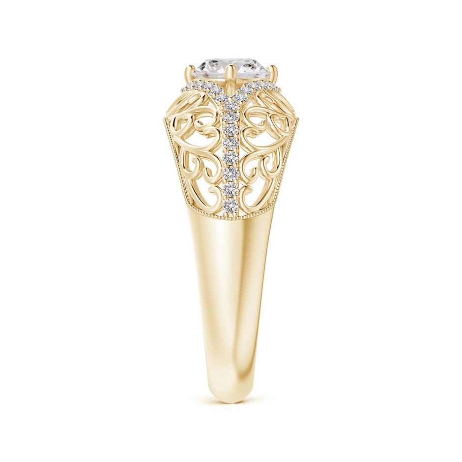 5.3mm IJI1I2 Vintage Inspired Diamond Filigree Engagement Ring in Yellow Gold side-2