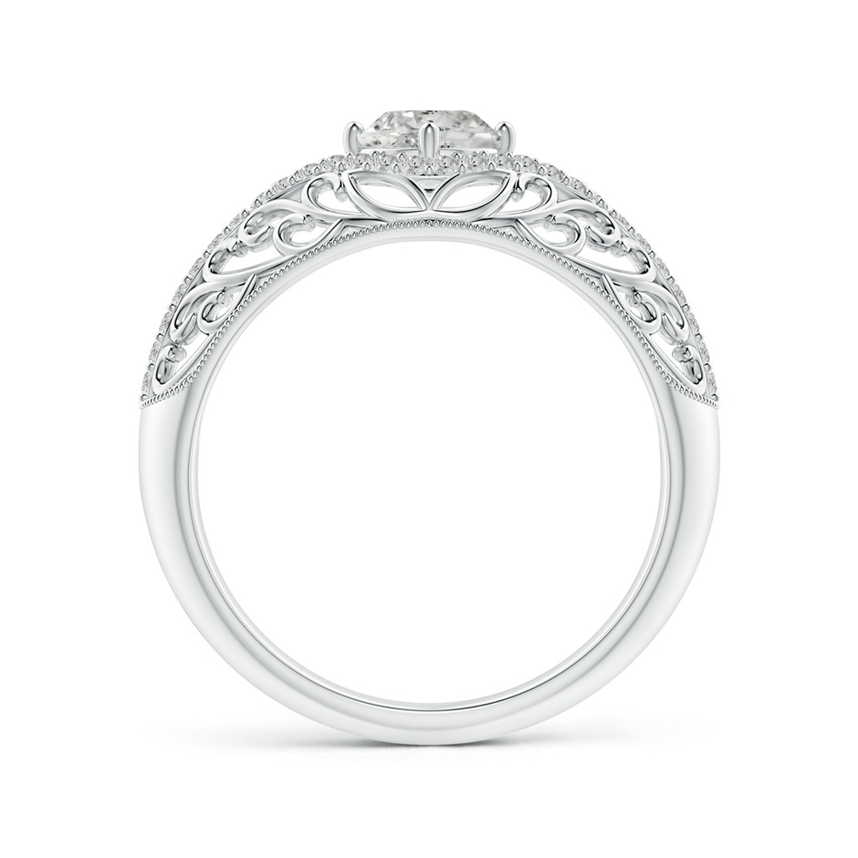 5.3mm KI3 Vintage Inspired Diamond Filigree Engagement Ring in P950 Platinum side-1