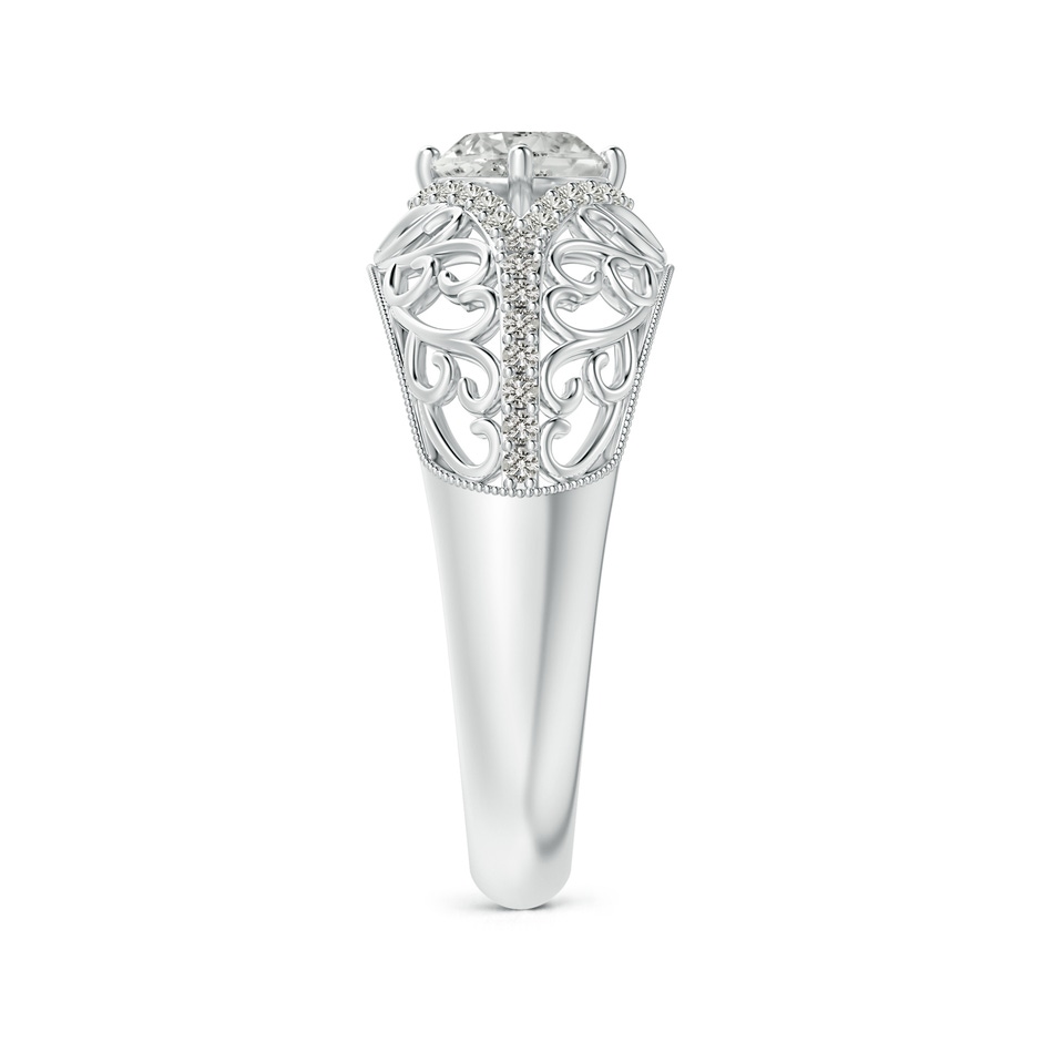 5.3mm KI3 Vintage Inspired Diamond Filigree Engagement Ring in P950 Platinum side-2