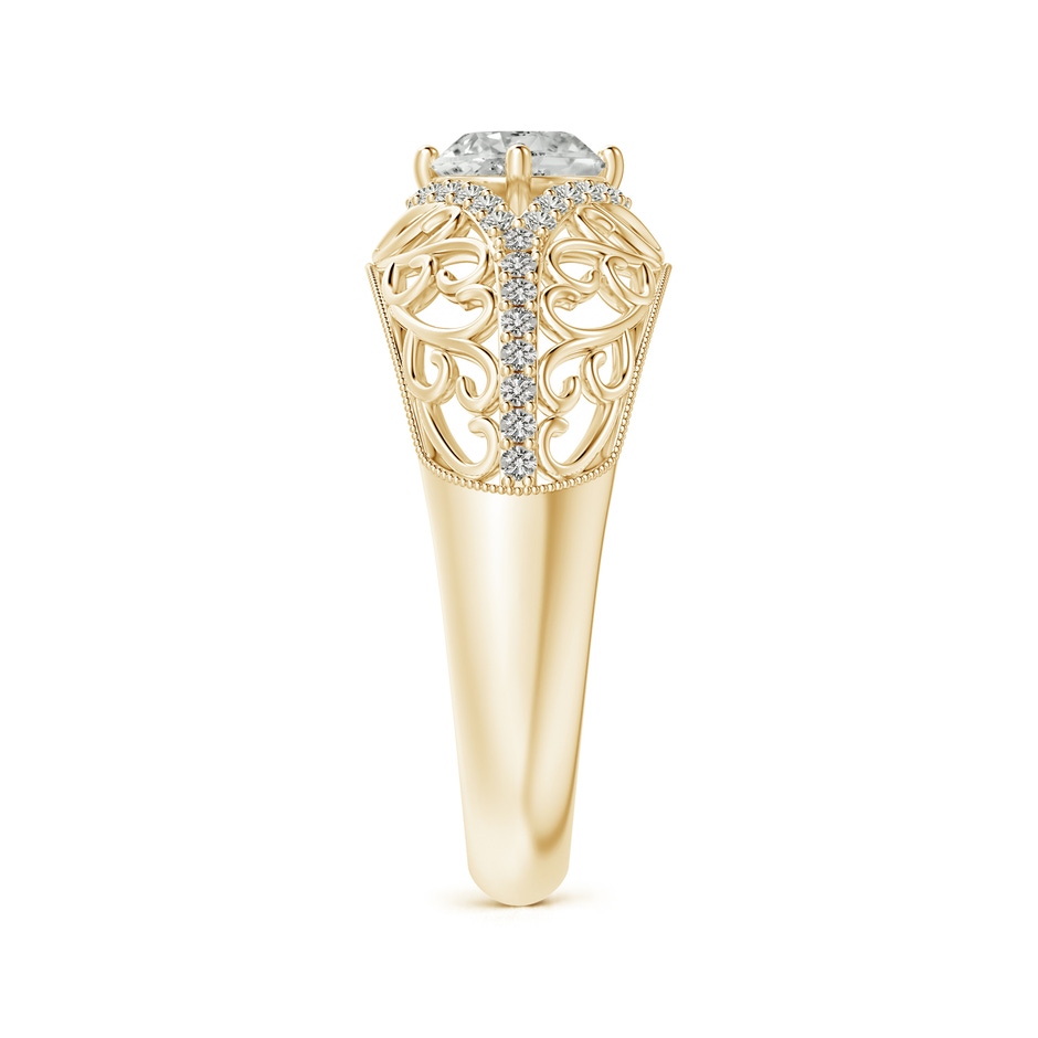 5.3mm KI3 Vintage Inspired Diamond Filigree Engagement Ring in Yellow Gold side-2