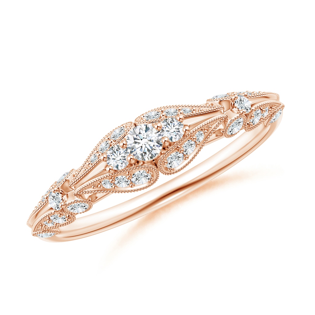 2.5mm GVS2 Vintage Style Diamond Anniversary Ring with Paisley Motifs in Rose Gold