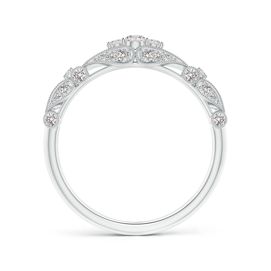 2.5mm IJI1I2 Vintage Style Diamond Anniversary Ring with Paisley Motifs in White Gold side-1