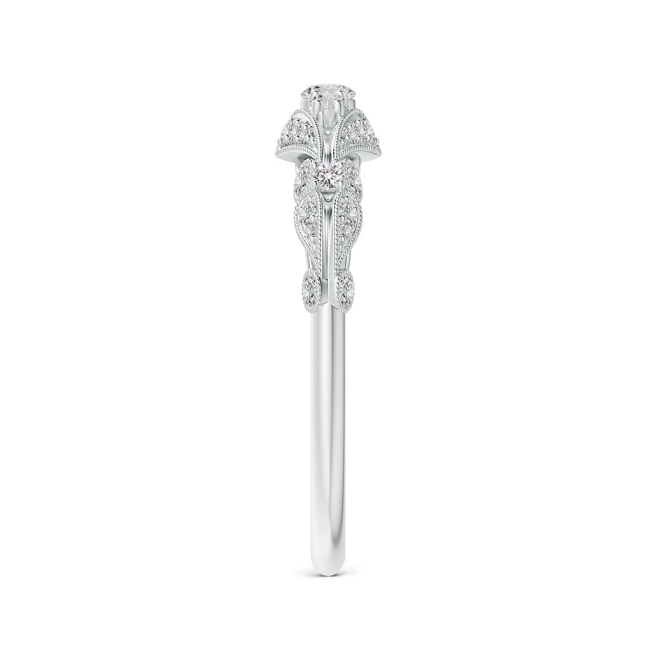 2.5mm IJI1I2 Vintage Style Diamond Anniversary Ring with Paisley Motifs in White Gold side-2