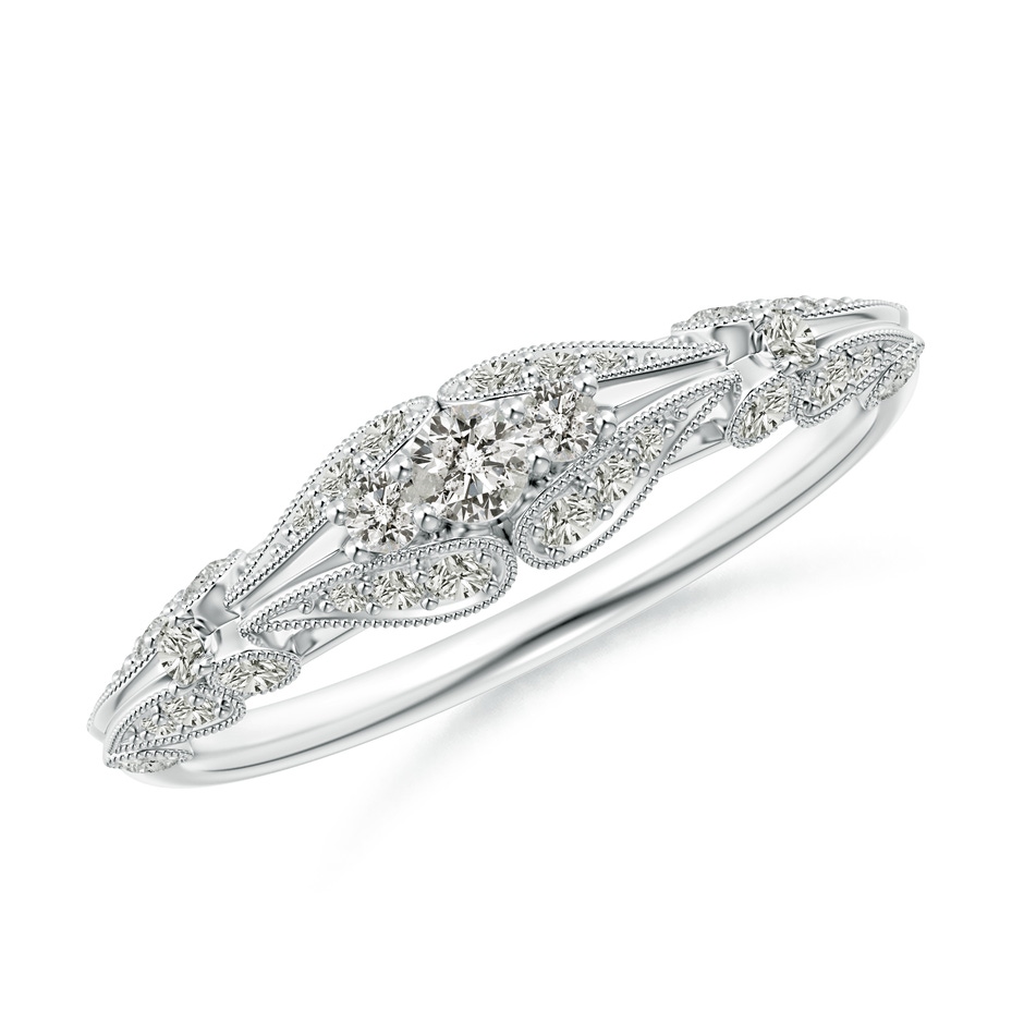2.5mm KI3 Vintage Style Diamond Anniversary Ring with Paisley Motifs in White Gold 