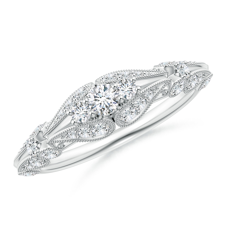 2.9mm GVS2 Vintage Style Diamond Anniversary Ring with Paisley Motifs in White Gold 