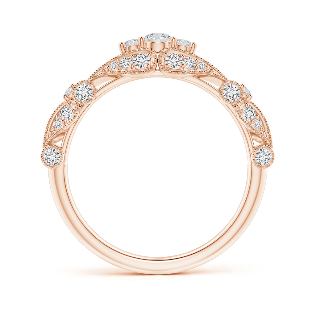 2.9mm HSI2 Vintage Style Diamond Anniversary Ring with Paisley Motifs in Rose Gold Side-1