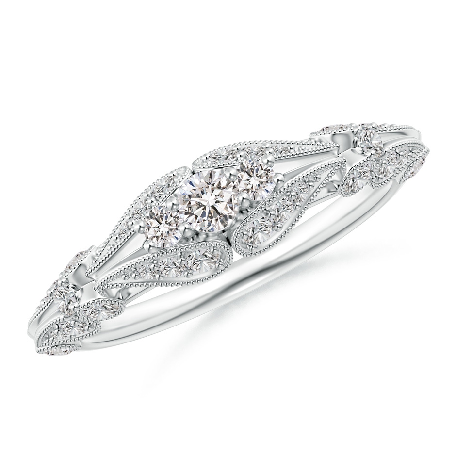 2.9mm IJI1I2 Vintage Style Diamond Anniversary Ring with Paisley Motifs in White Gold 