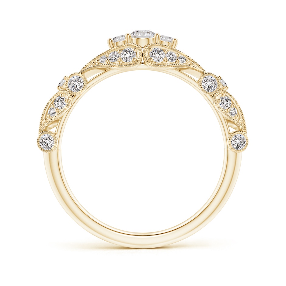 2.9mm IJI1I2 Vintage Style Diamond Anniversary Ring with Paisley Motifs in Yellow Gold side-1
