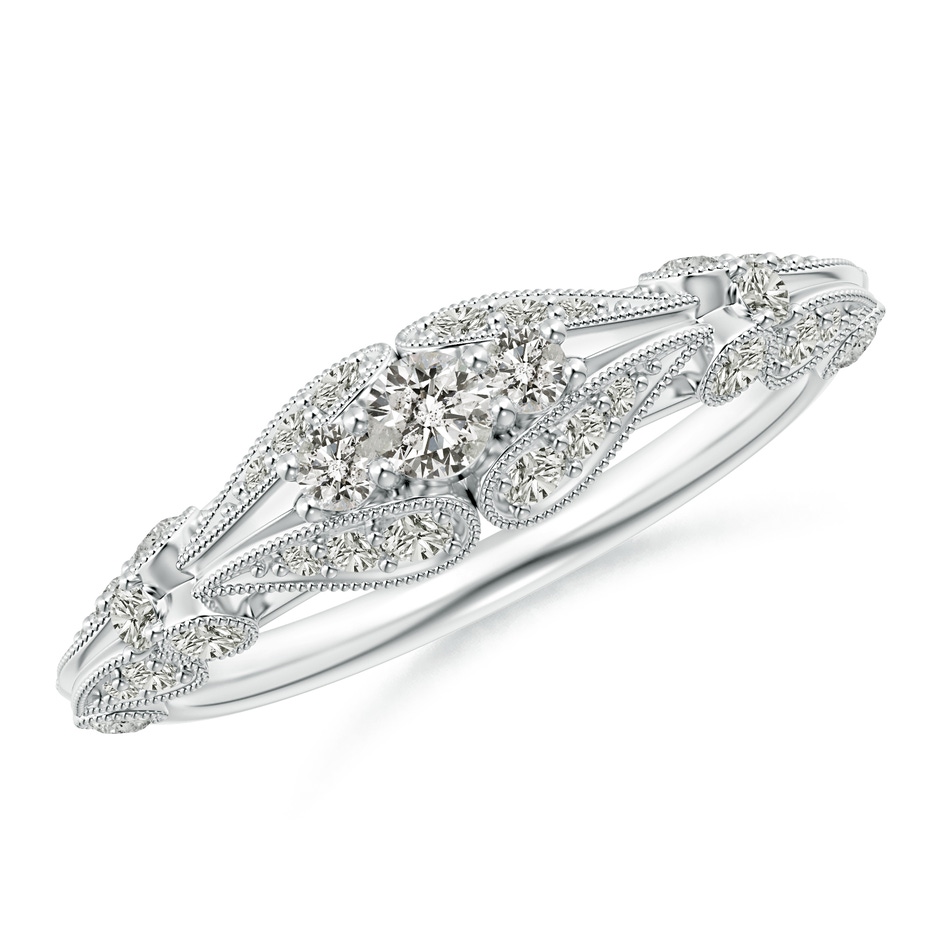 2.9mm KI3 Vintage Style Diamond Anniversary Ring with Paisley Motifs in White Gold 