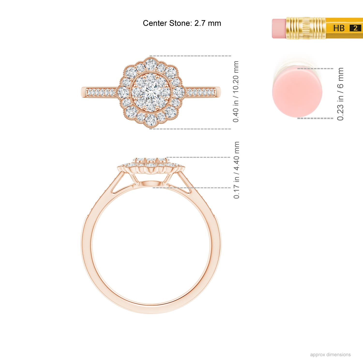 F-G, VS / 0.39 CT / 14 KT Rose Gold