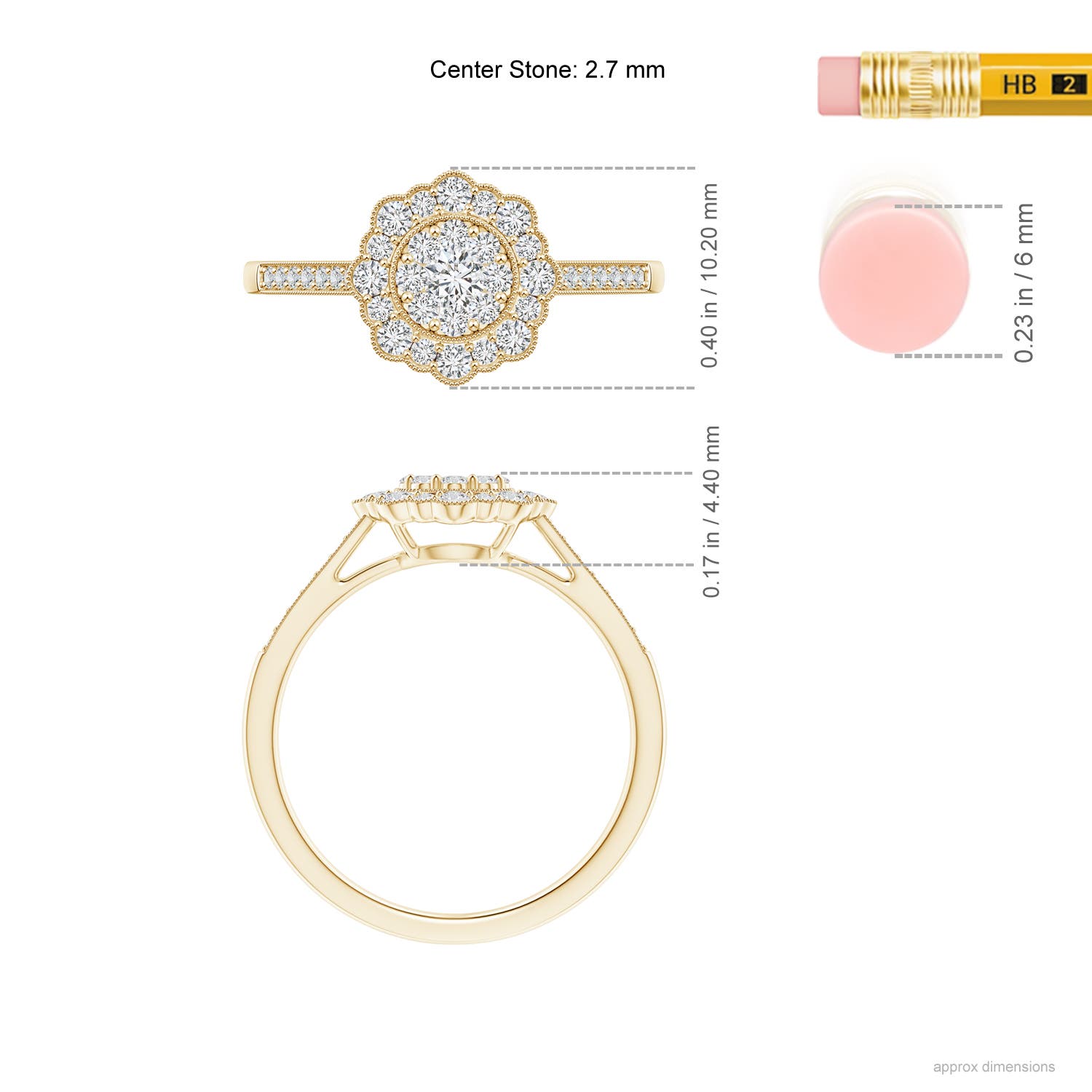 H, SI2 / 0.39 CT / 14 KT Yellow Gold