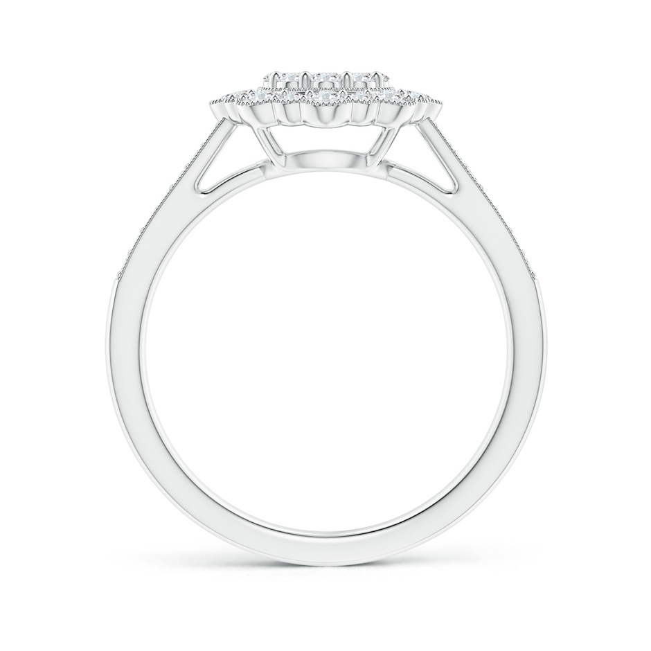 3mm GVS2 Vintage Inspired Pressure-Set Diamond Floral Engagement Ring in White Gold side-1