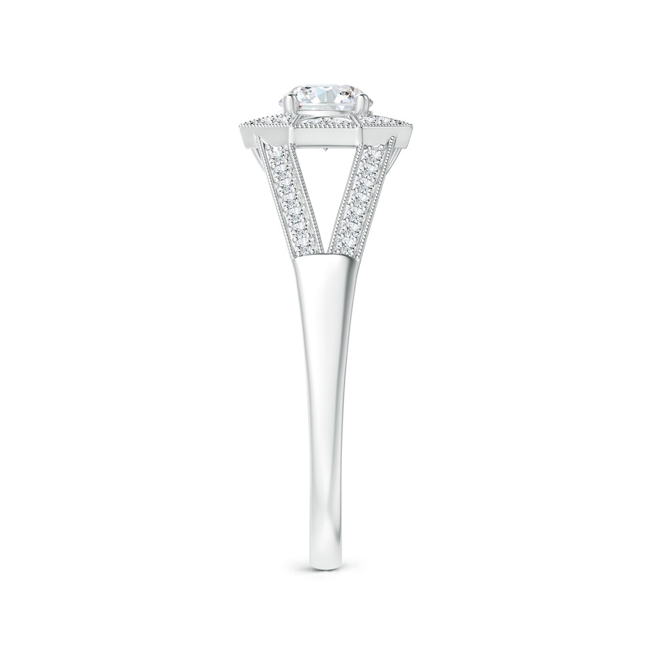 4.6mm GVS2 Art Deco Inspired Octagonal Halo Diamond Engagement Ring in P950 Platinum side-2