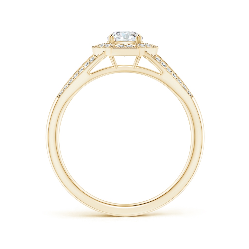 4.6mm GVS2 Art Deco Inspired Octagonal Halo Diamond Engagement Ring in Yellow Gold - side_1