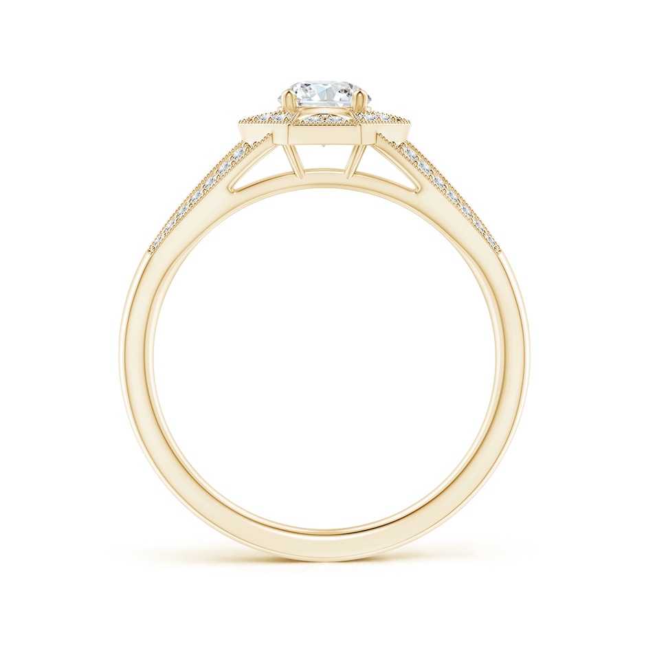 4.6mm GVS2 Art Deco Inspired Octagonal Halo Diamond Engagement Ring in Yellow Gold side-1
