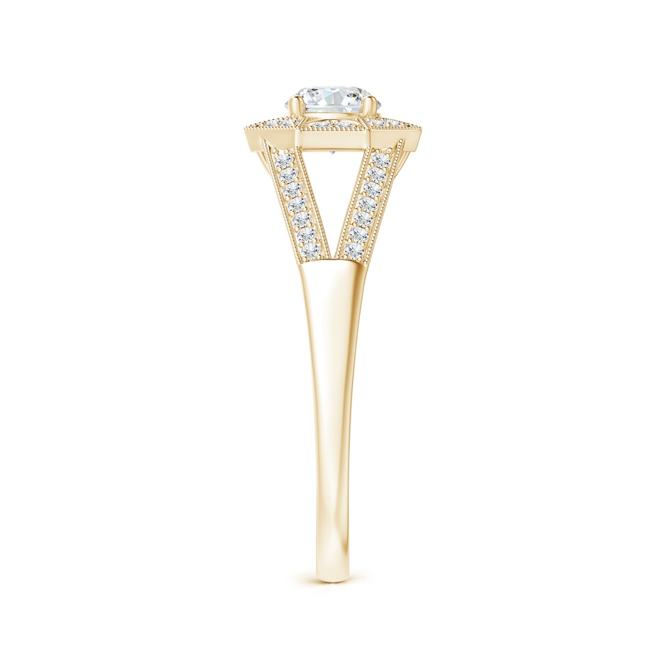 4.6mm GVS2 Art Deco Inspired Octagonal Halo Diamond Engagement Ring in Yellow Gold side-2