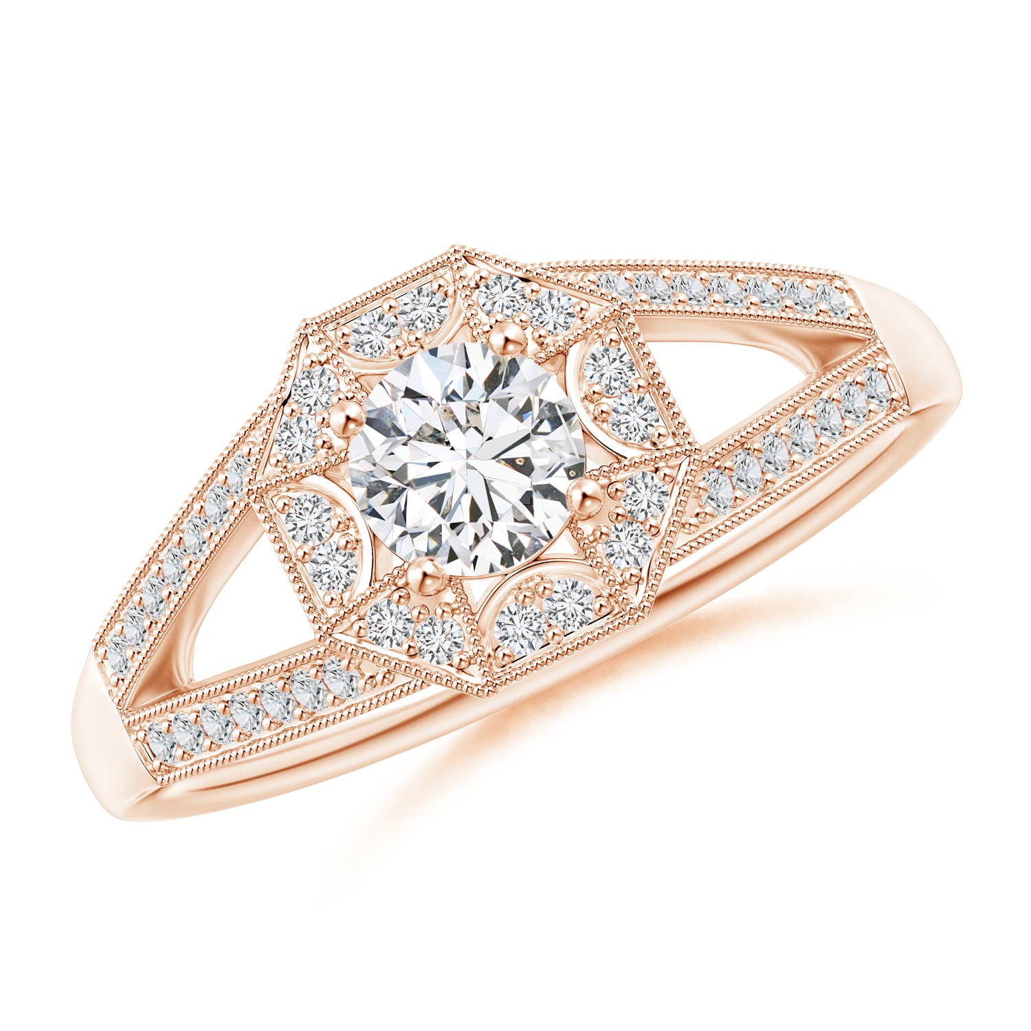 H, SI2 / 0.53 CT / 14 KT Rose Gold