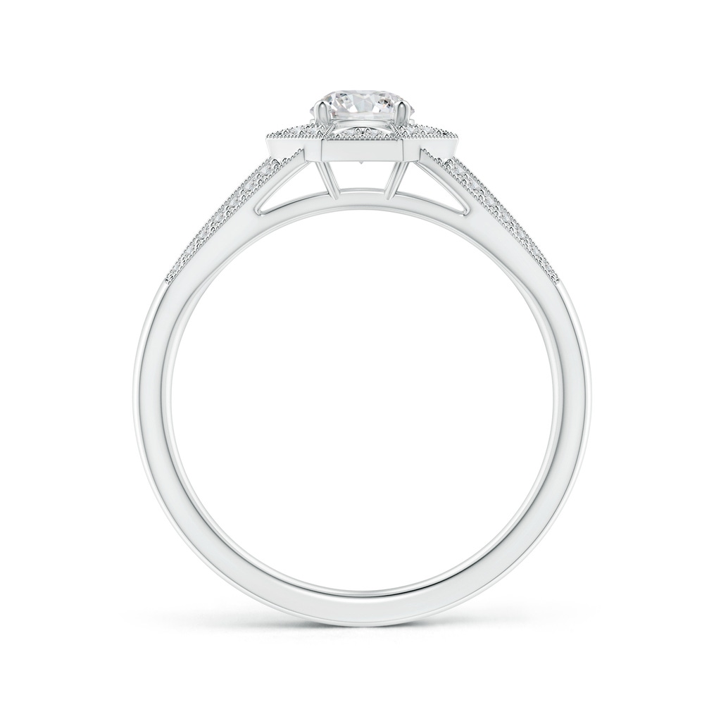 4.6mm HSI2 Art Deco Inspired Octagonal Halo Diamond Engagement Ring in White Gold - side_1