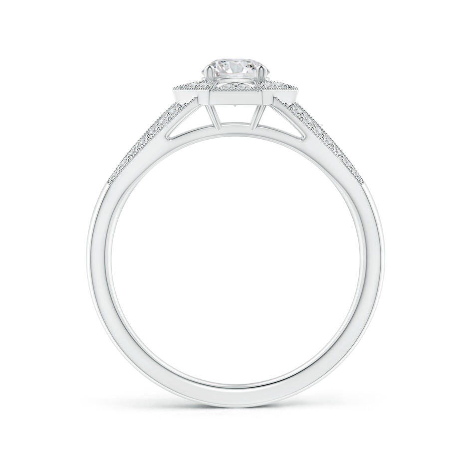 4.6mm HSI2 Art Deco Inspired Octagonal Halo Diamond Engagement Ring in White Gold side-1