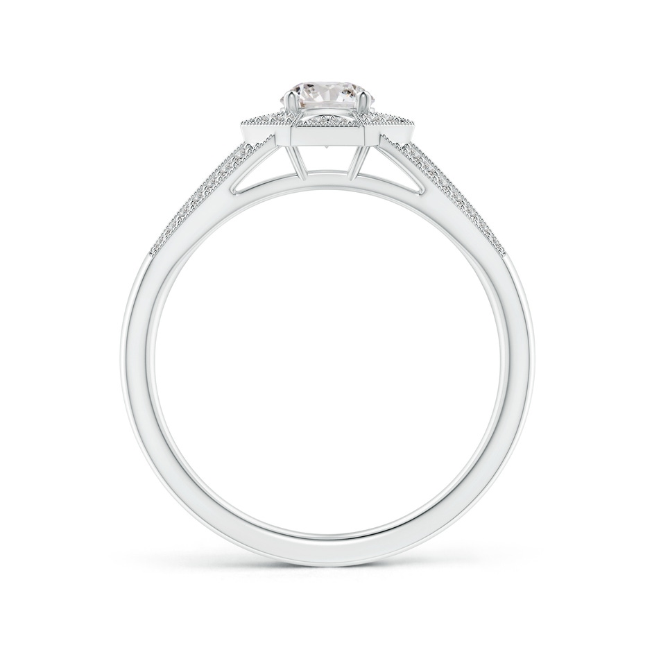 4.6mm IJI1I2 Art Deco Inspired Octagonal Halo Diamond Engagement Ring in White Gold side-1