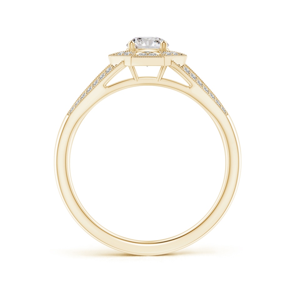4.6mm IJI1I2 Art Deco Inspired Octagonal Halo Diamond Engagement Ring in Yellow Gold side-1