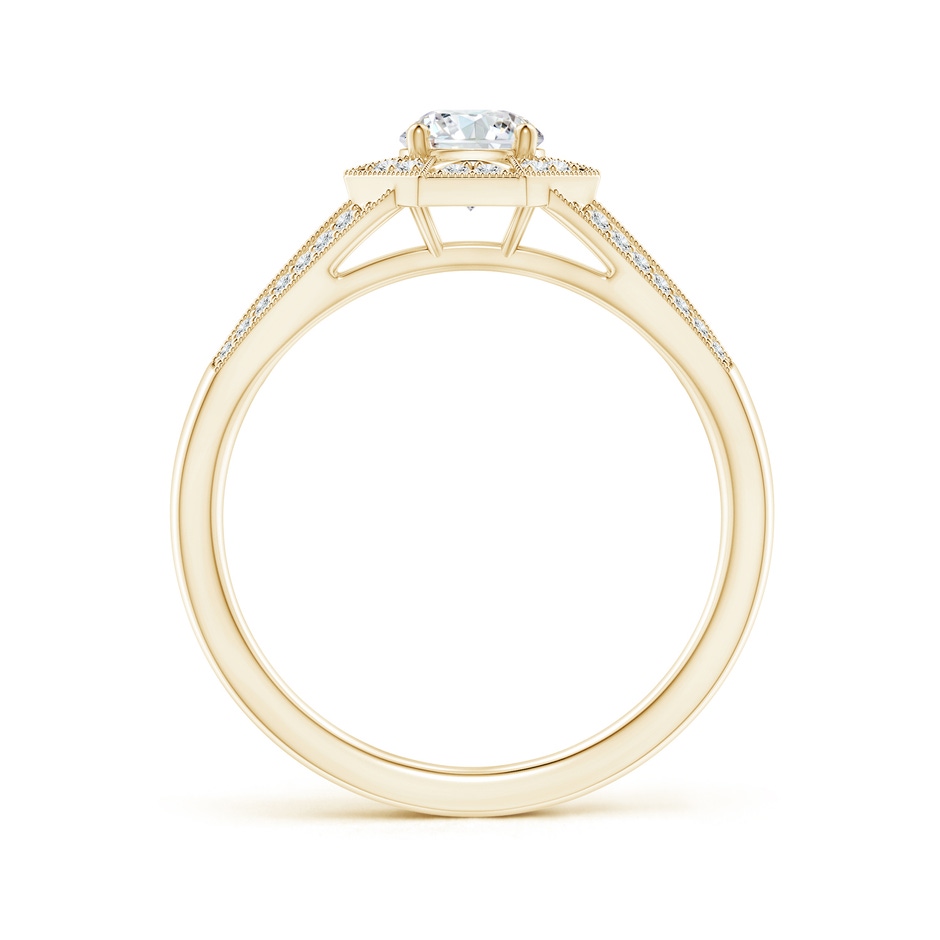 4.9mm GVS2 Art Deco Inspired Octagonal Halo Diamond Engagement Ring in Yellow Gold side-1