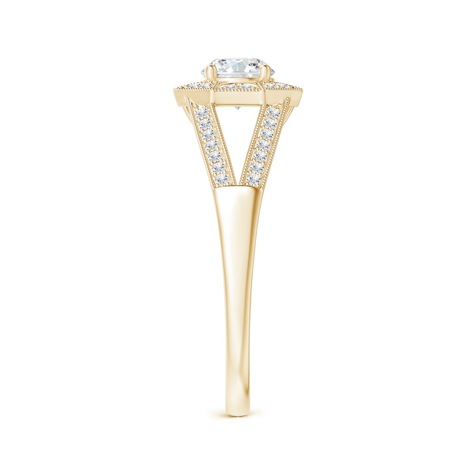 4.9mm GVS2 Art Deco Inspired Octagonal Halo Diamond Engagement Ring in Yellow Gold side-2
