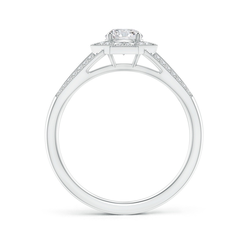 4.9mm HSI2 Art Deco Inspired Octagonal Halo Diamond Engagement Ring in White Gold side-1