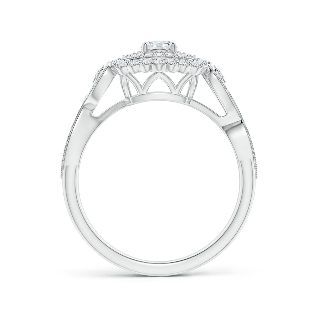 3.4mm GVS2 Vintage Inspired Diamond Double Halo Engagement Ring in White Gold - side_1