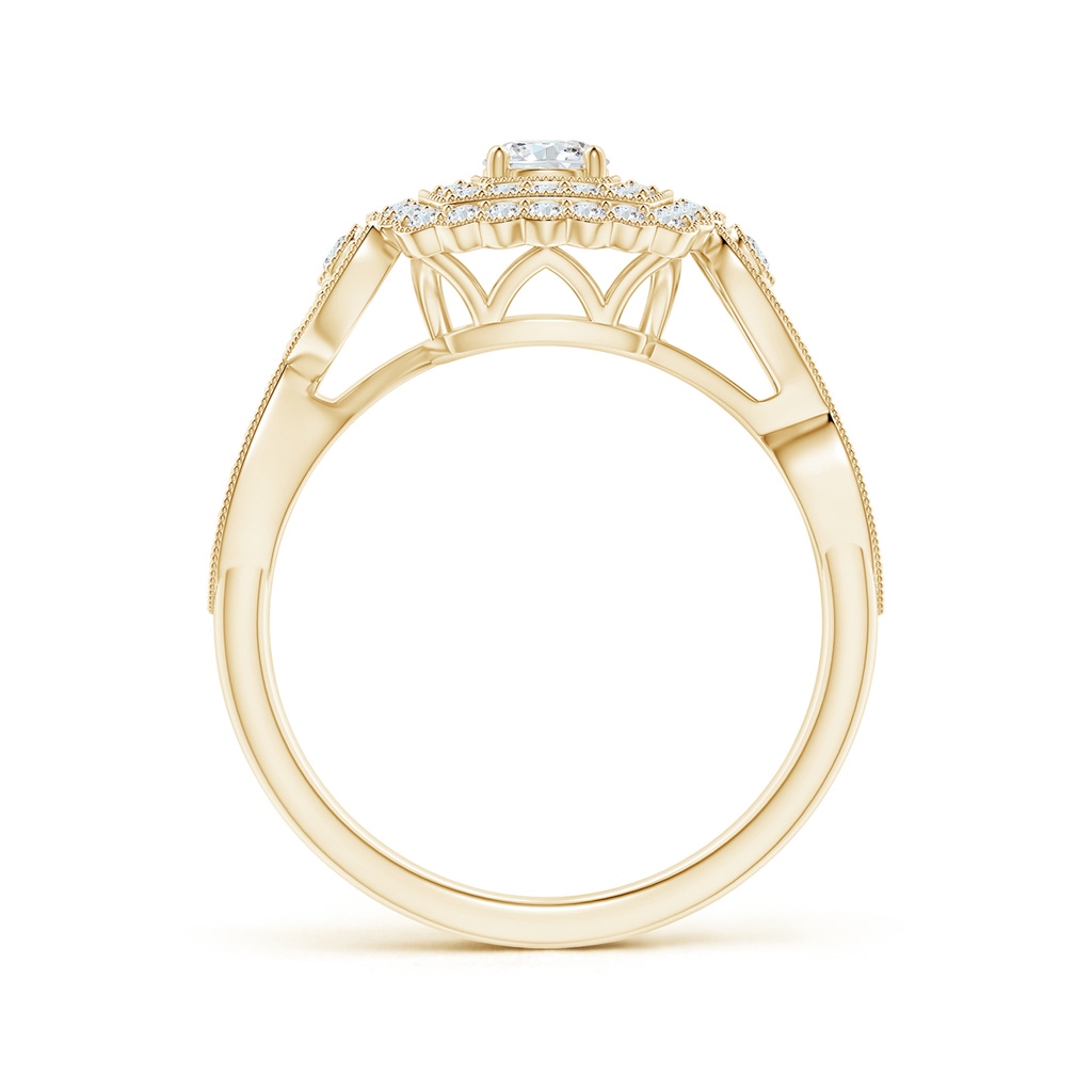 3.4mm GVS2 Vintage Inspired Diamond Double Halo Engagement Ring in Yellow Gold - side_1