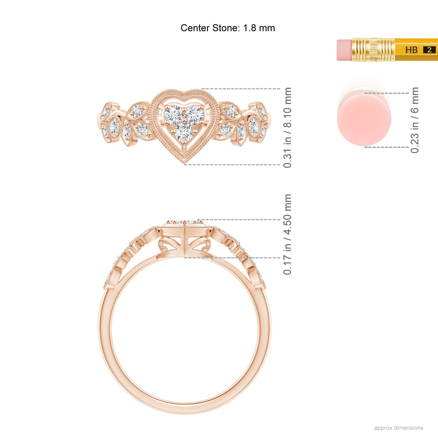 F-G, VS / 0.19 CT / 14 KT Rose Gold