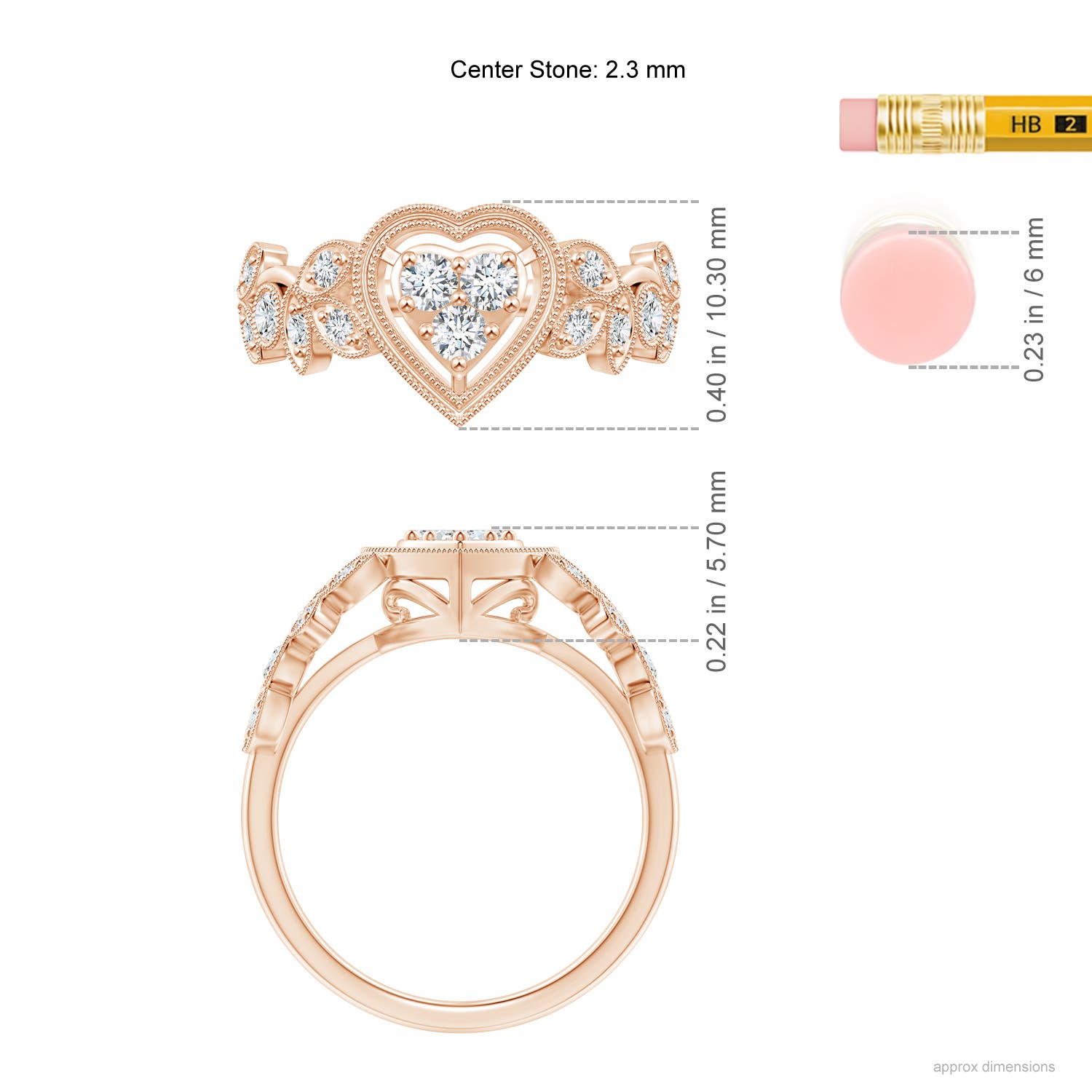 F-G, VS / 0.33 CT / 14 KT Rose Gold