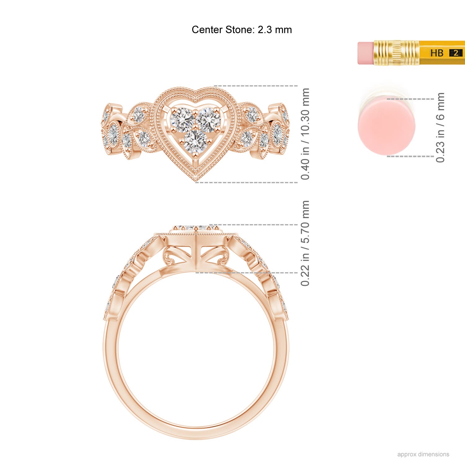 I-J, I1-I2 / 0.33 CT / 14 KT Rose Gold