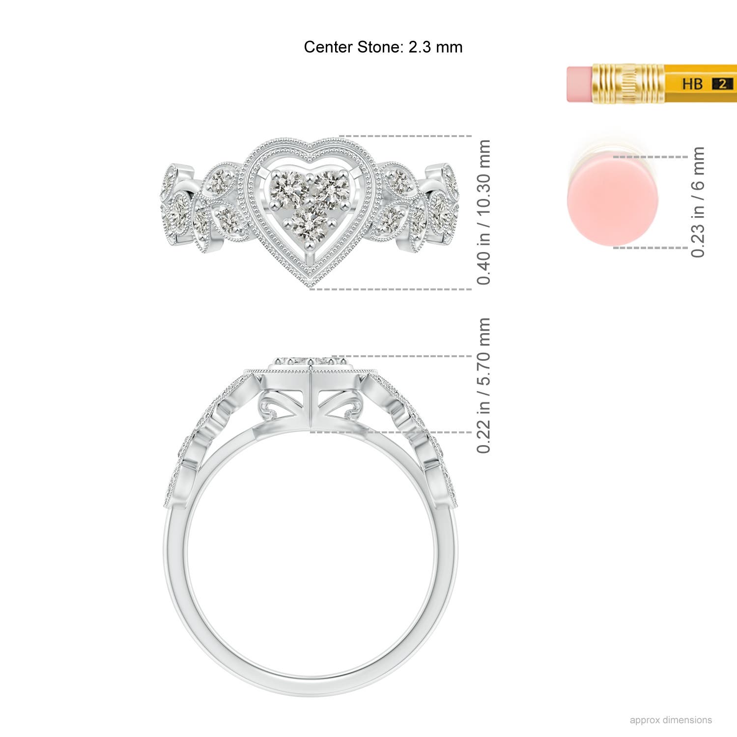 K, I3 / 0.33 CT / 14 KT White Gold