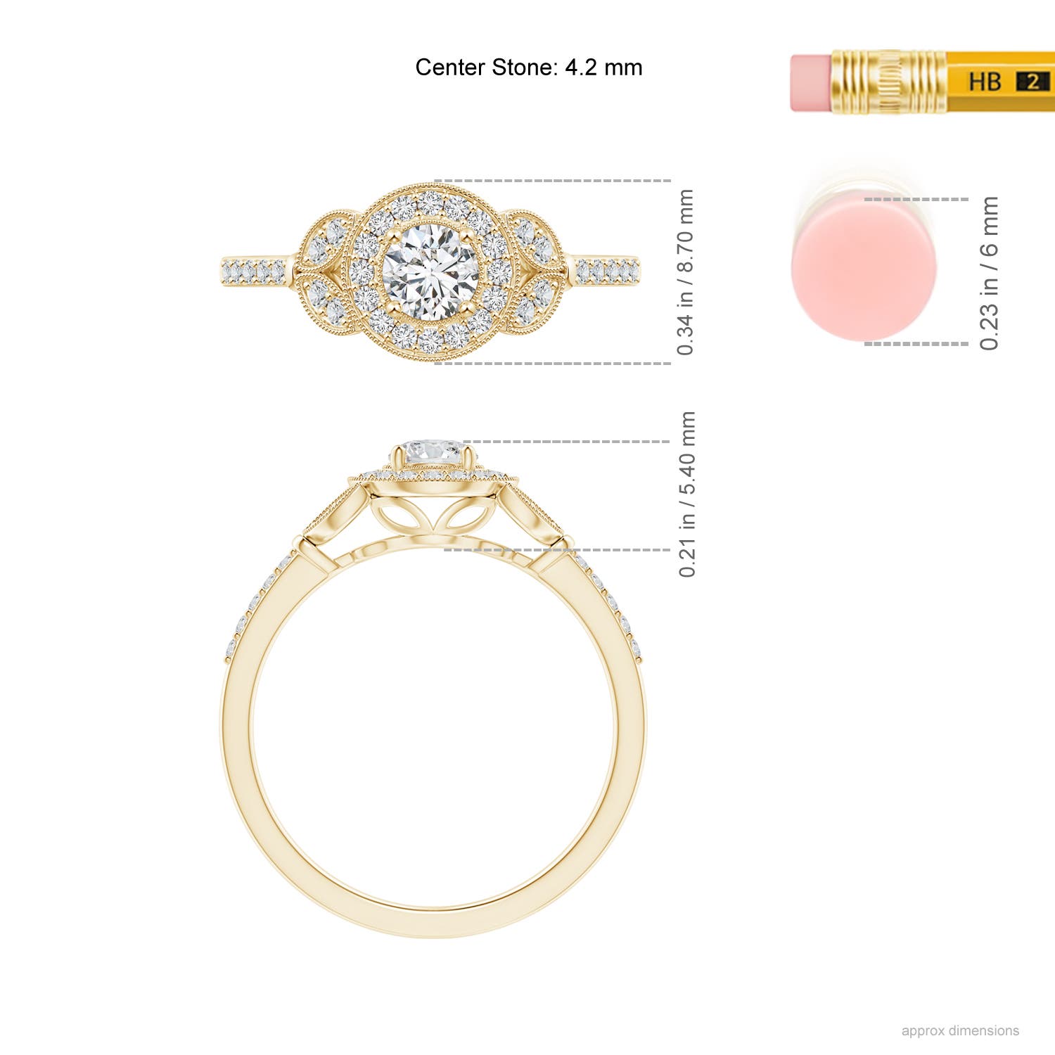 H, SI2 / 0.5 CT / 14 KT Yellow Gold