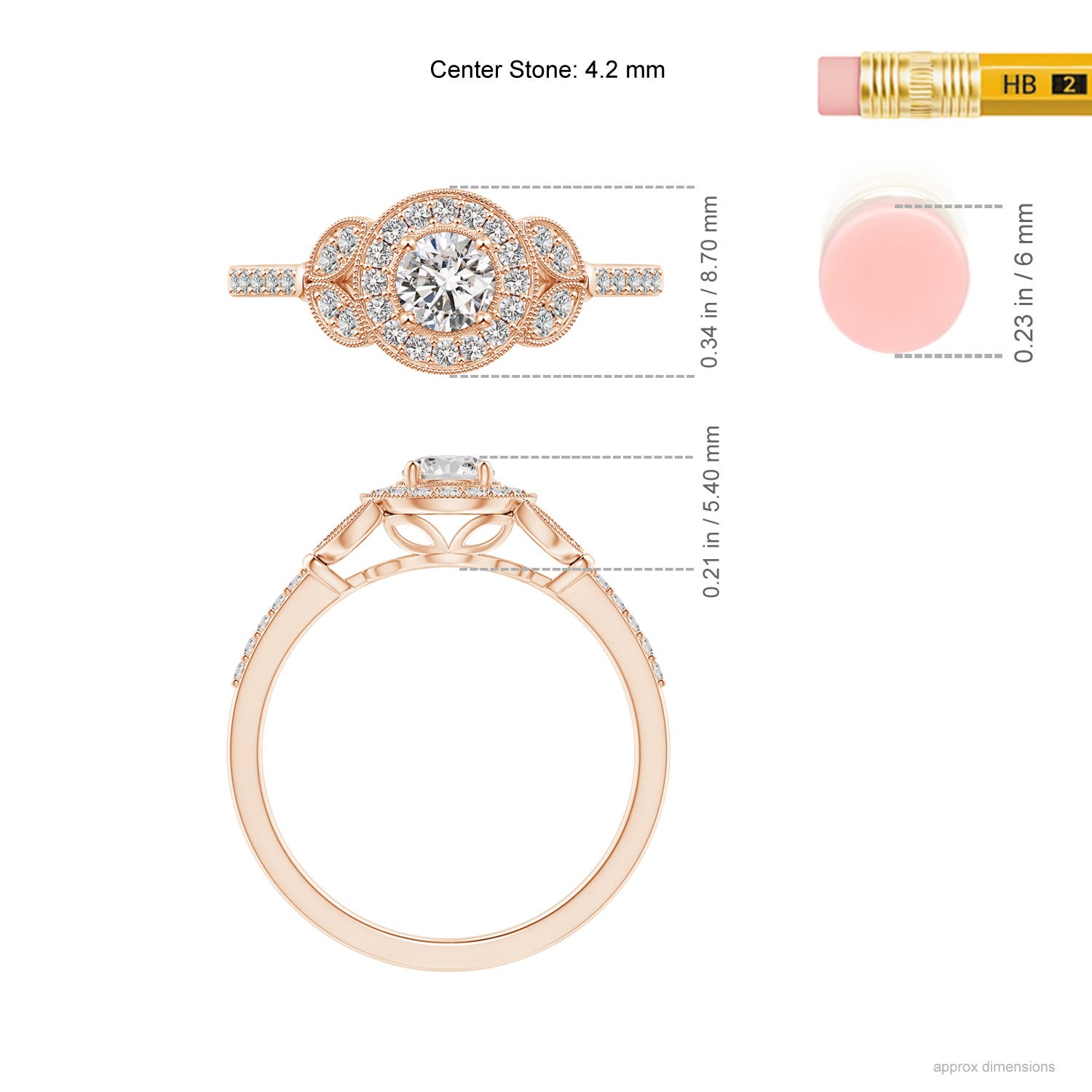 I-J, I1-I2 / 0.5 CT / 14 KT Rose Gold