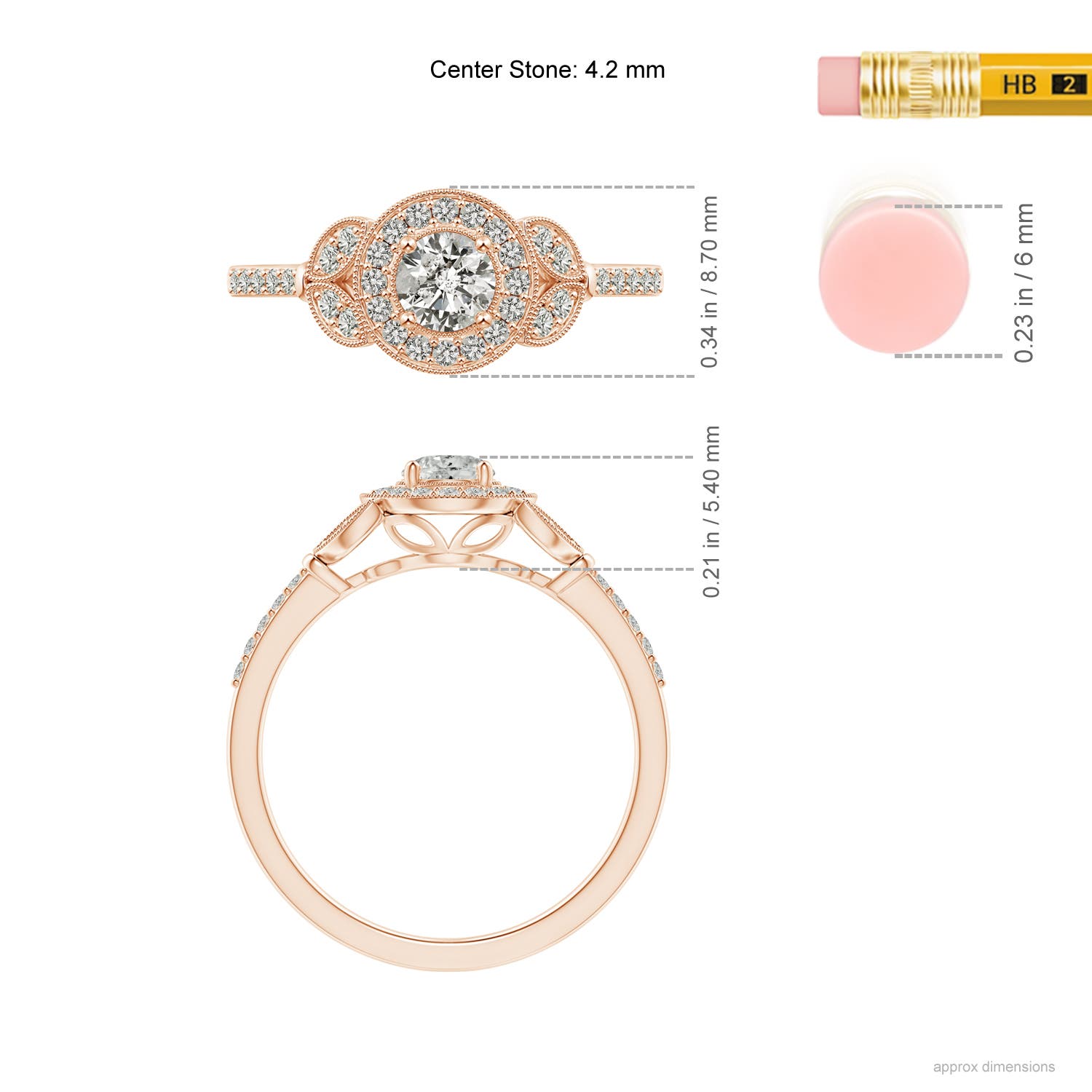 K, I3 / 0.5 CT / 14 KT Rose Gold