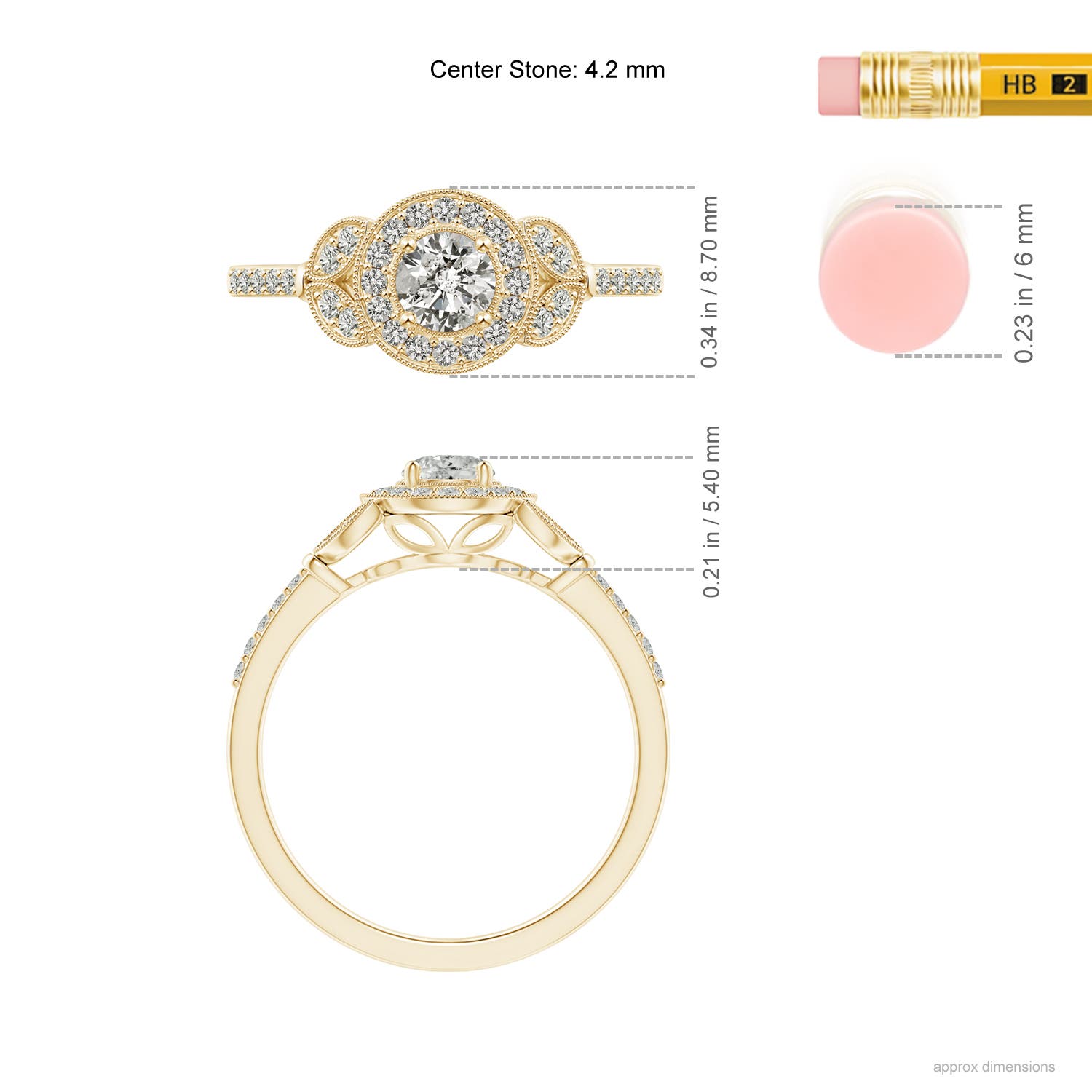 K, I3 / 0.5 CT / 14 KT Yellow Gold