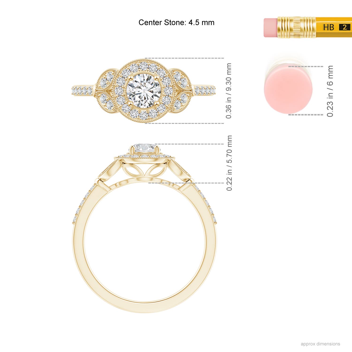 H, SI2 / 0.62 CT / 14 KT Yellow Gold