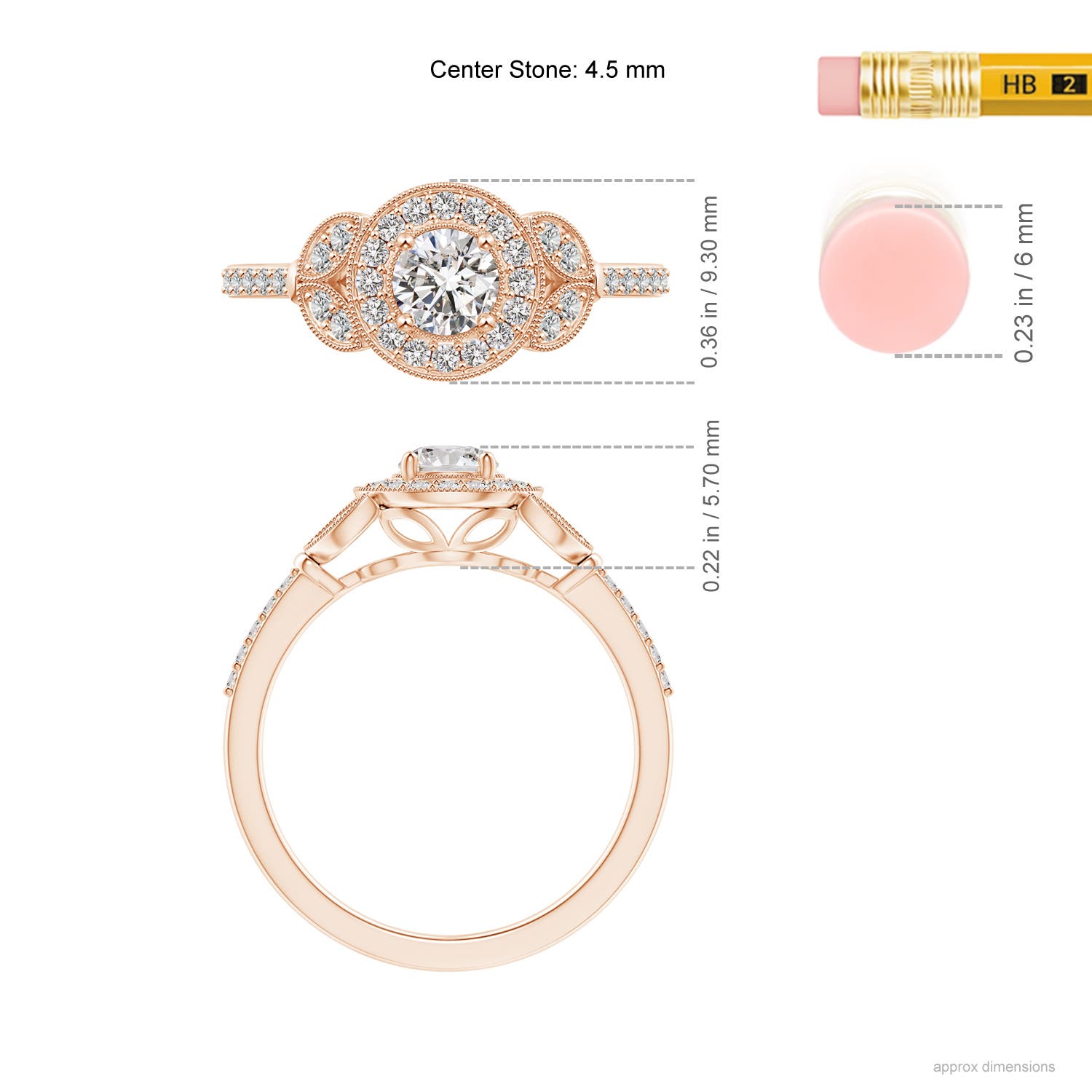 I-J, I1-I2 / 0.62 CT / 14 KT Rose Gold