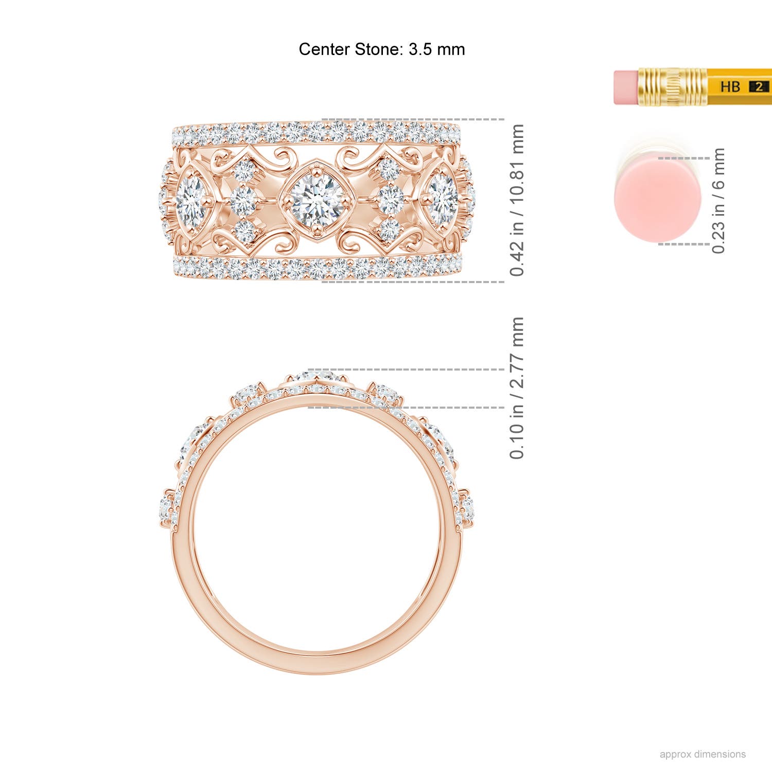 G, VS2 / 1.15 CT / 14 KT Rose Gold